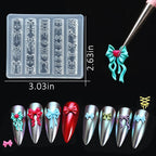 Two piece WOKOTO silicone nail tool set with over eighty manicure designs
