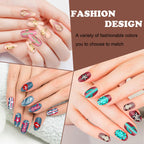 Stainless steel nail art plates with blue protective film partially removed for use