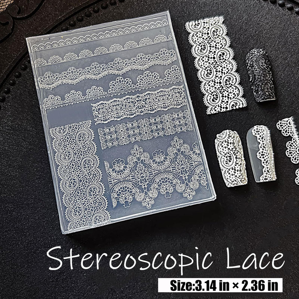 Precision tweezers and rhinestone picker tool arranging finished 3D charms on nails.