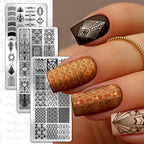 Close up of retro European window style manicure printing tool featuring number stencils.