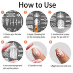 Premium imported nail stamping plate kit ideal for custom creative holiday nail prints.