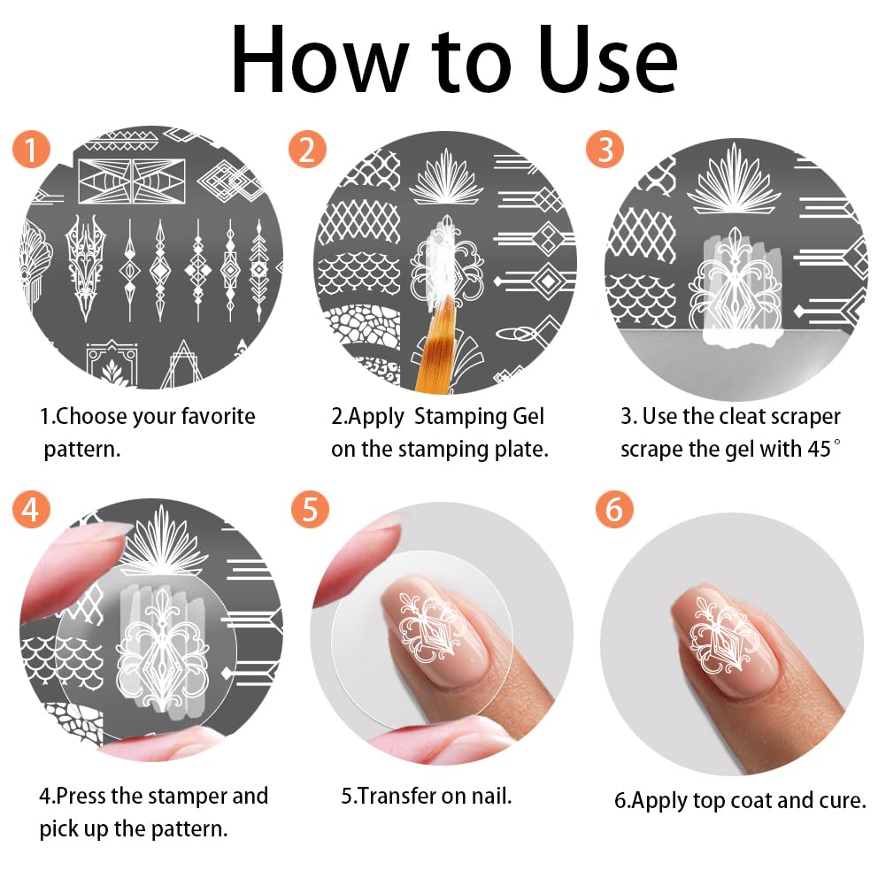 Premium imported nail stamping plate kit ideal for custom creative holiday nail prints.