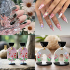 Various sizes of butterfly and flower miniature shapes inside the professional nail salon supplies.