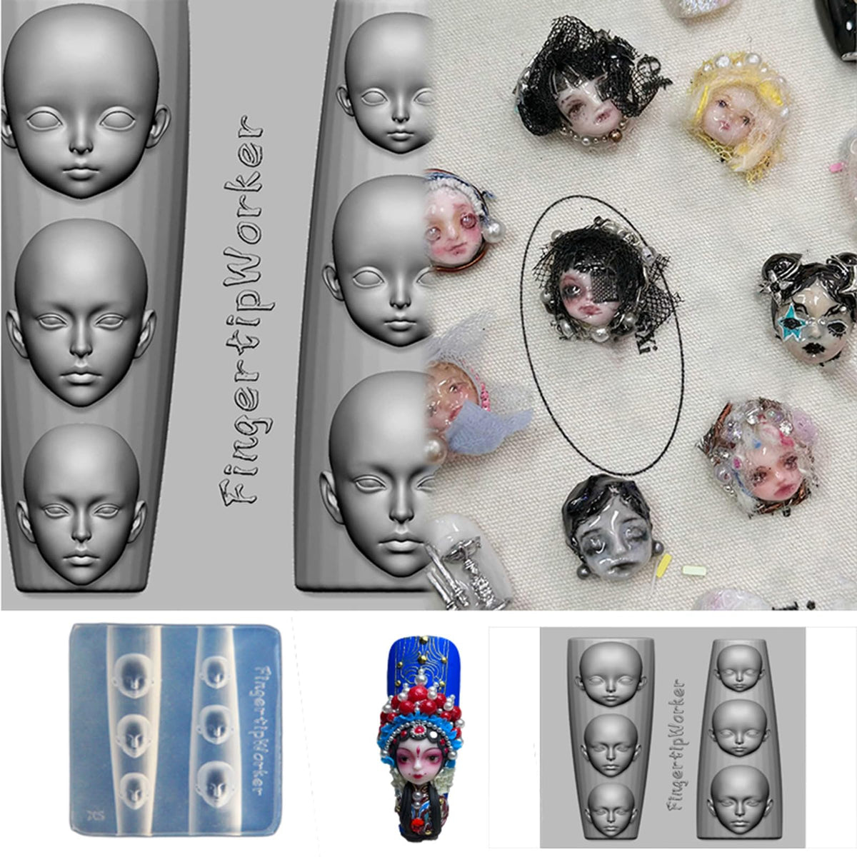 Compact 21 gram silicone face stamp for beginner nail art customization.