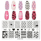 Top view of 6 piece Valentine nail art collection
