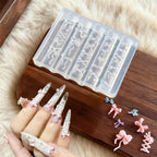 Demonstration of curing poly gel inside the reusable manicure carving templates resin mold