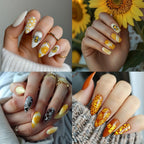 Manicure setup featuring PH PandaHall bee themed plates