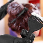 Full contents of the washable and reusable black hair dyeing accessory kit displayed together