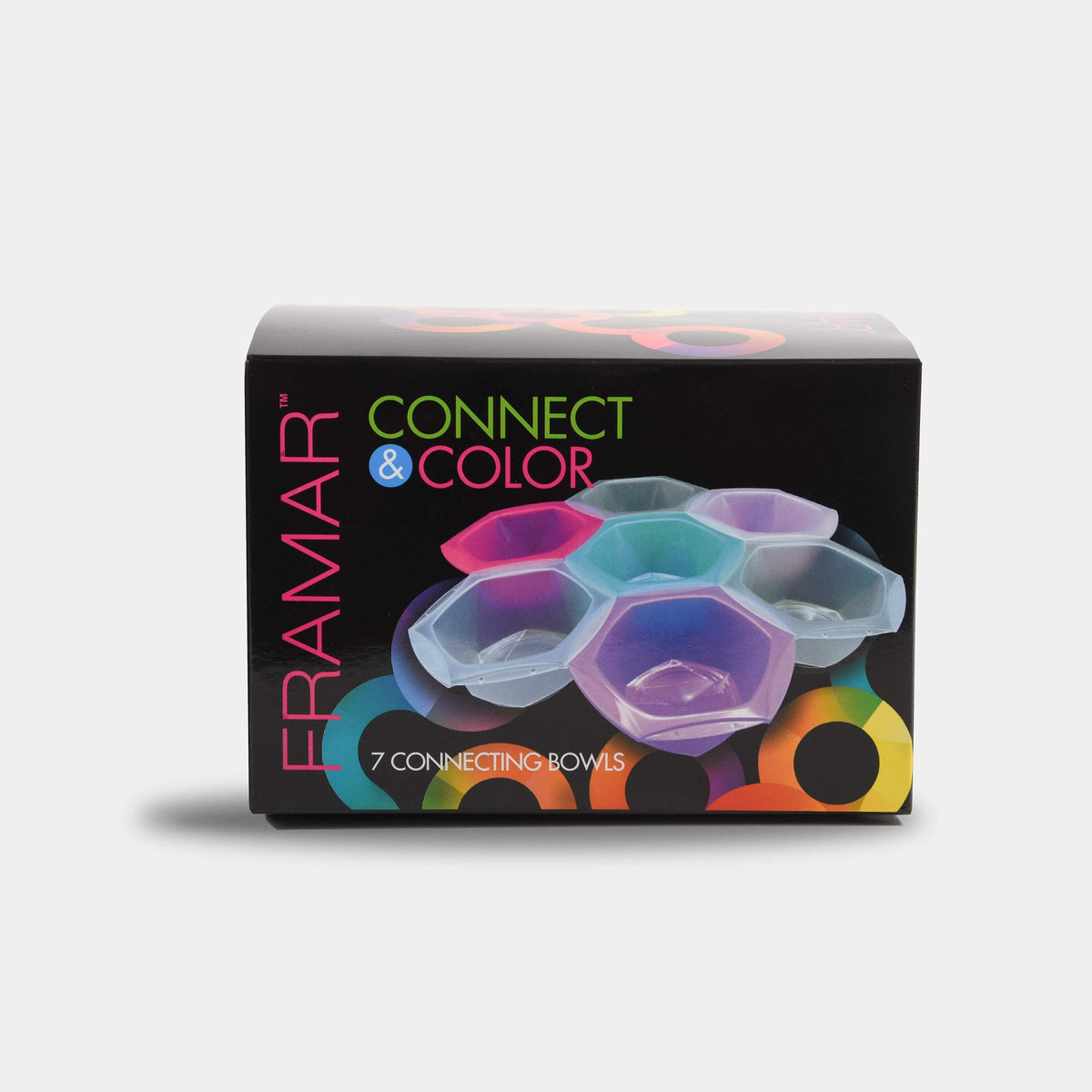FRAMAR shock resistant plastic hair dye bowls stacked neatly for compact storage