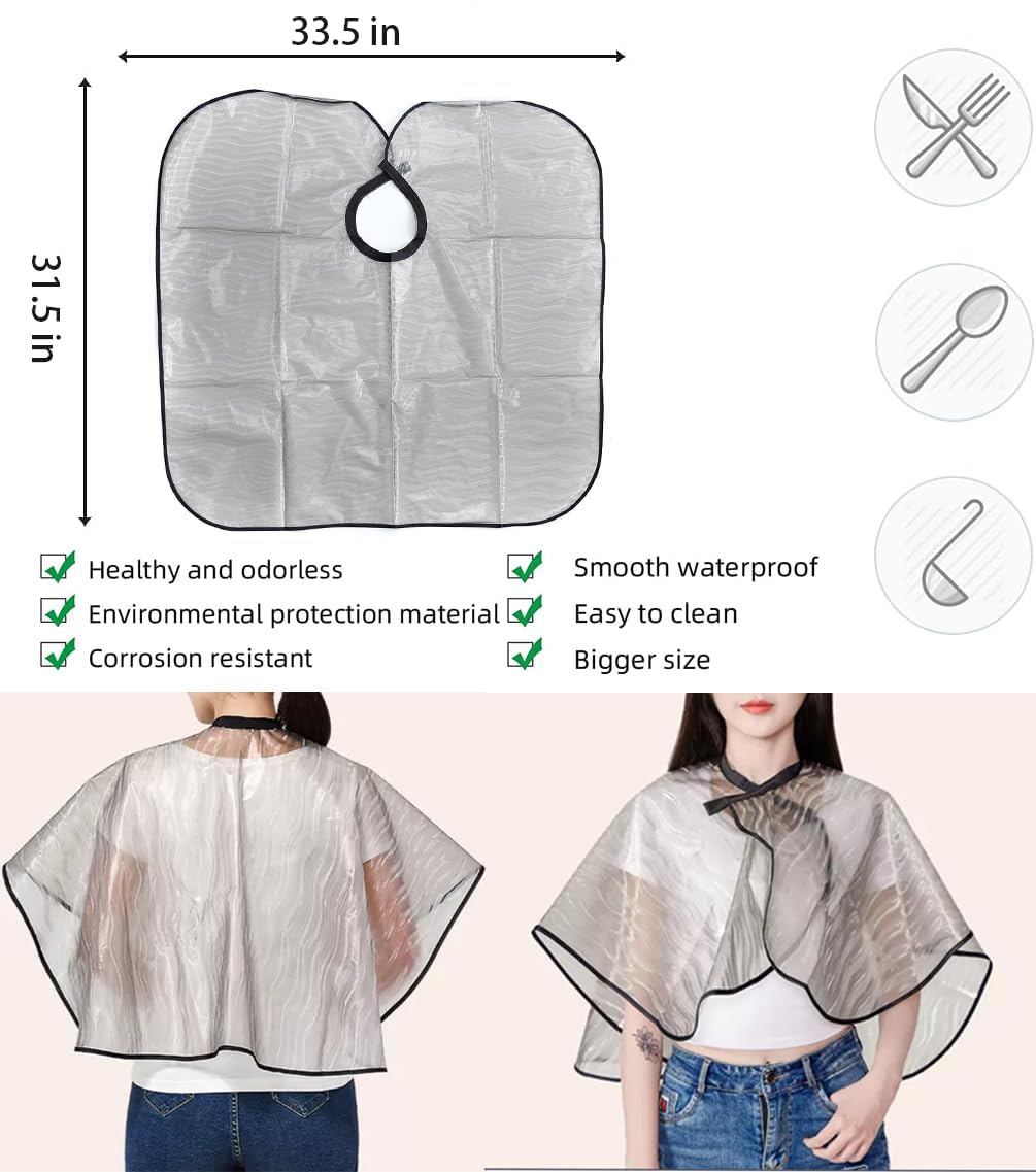 Waterproof transparent hair coloring cape included in the NOUSV salon tool set