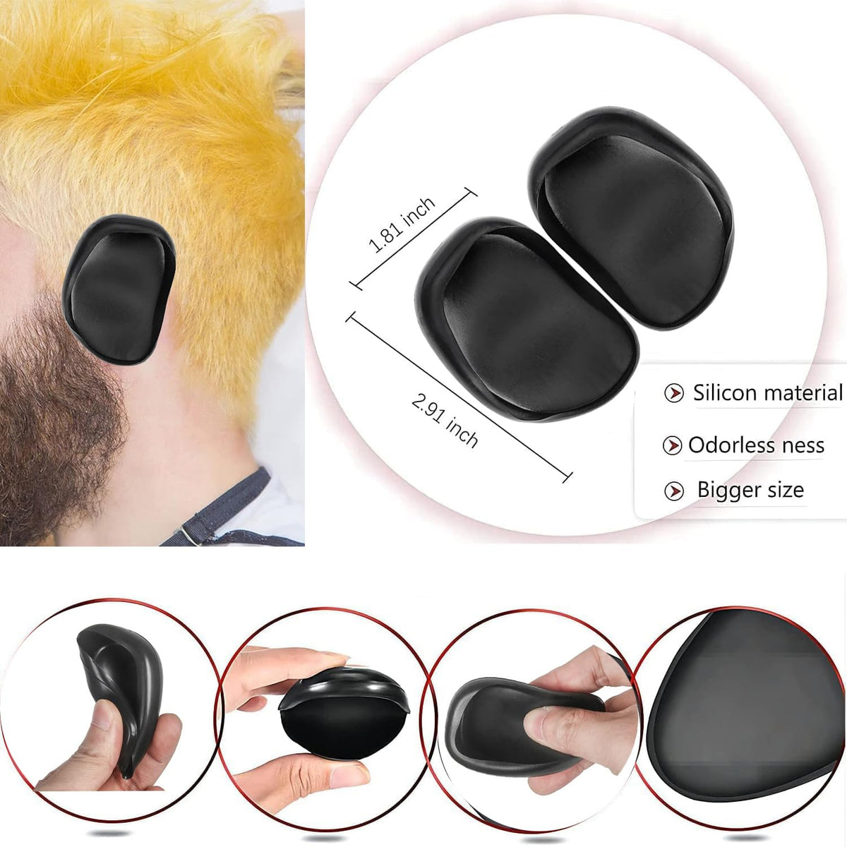 Protective ear covers and disposable bath caps from the NOUSV hair coloring kit