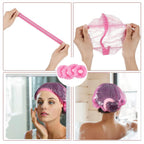 Zippered transparent storage bag packing the complete eighteen piece hair dye toolset