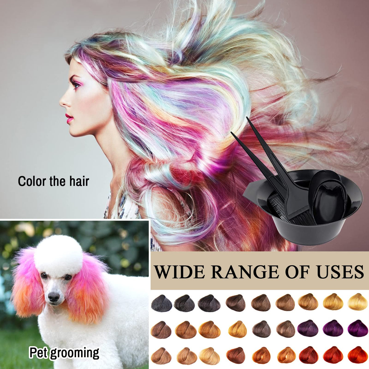 Side view of the lightweight oval shaped hair dye mixing bowl.