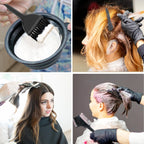 Protective plastic earmuffs and coloring tools included in the professional twelve piece home highlighting kit.