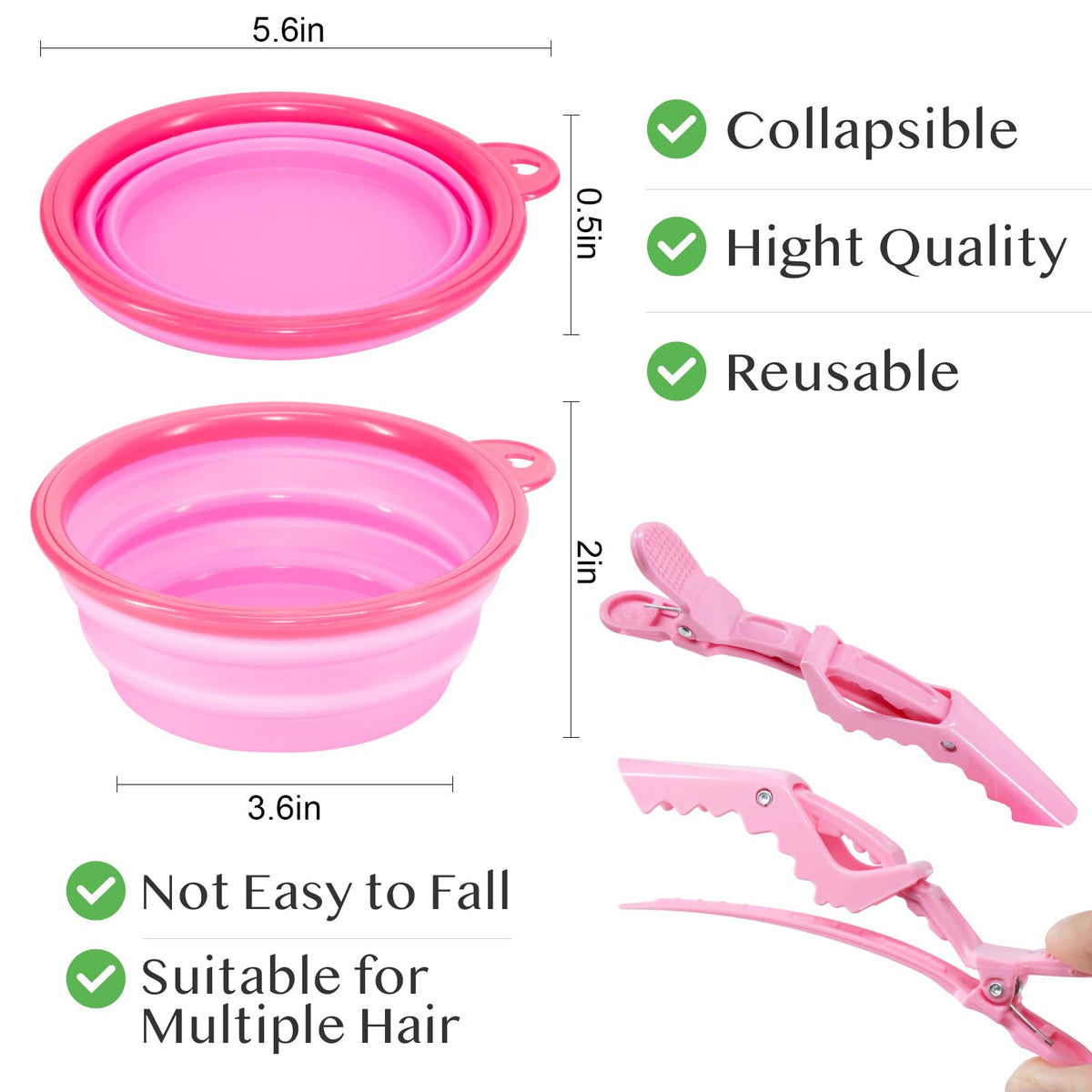Asqraqo DIY bleaching kit showcasing pink hair clips and protective earmuffs laid out flat