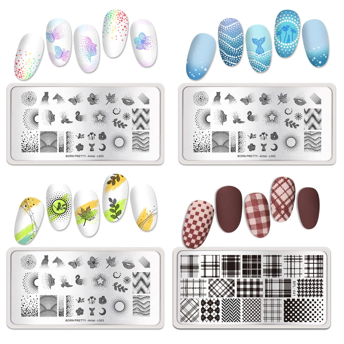 Born Pretty seasonal leaf and flower design stamping plates