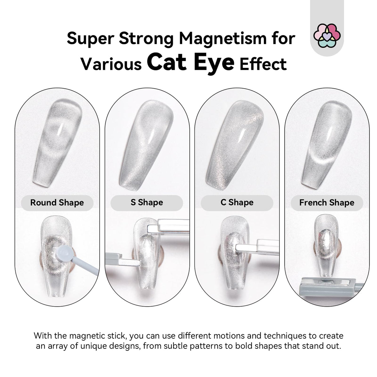 Demonstration of cat eye magnetic gel polish design using Saviland tools