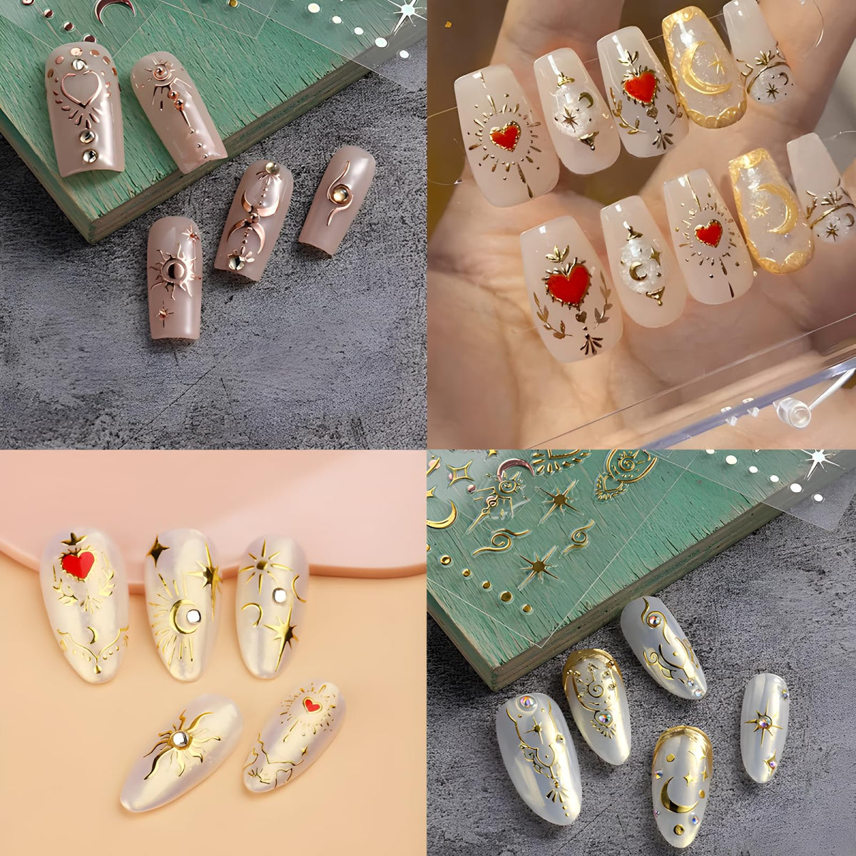 3D self-adhesive nail art stickers for diy manicures