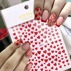 Assorted colors of heart shaped nail art glitter flakes