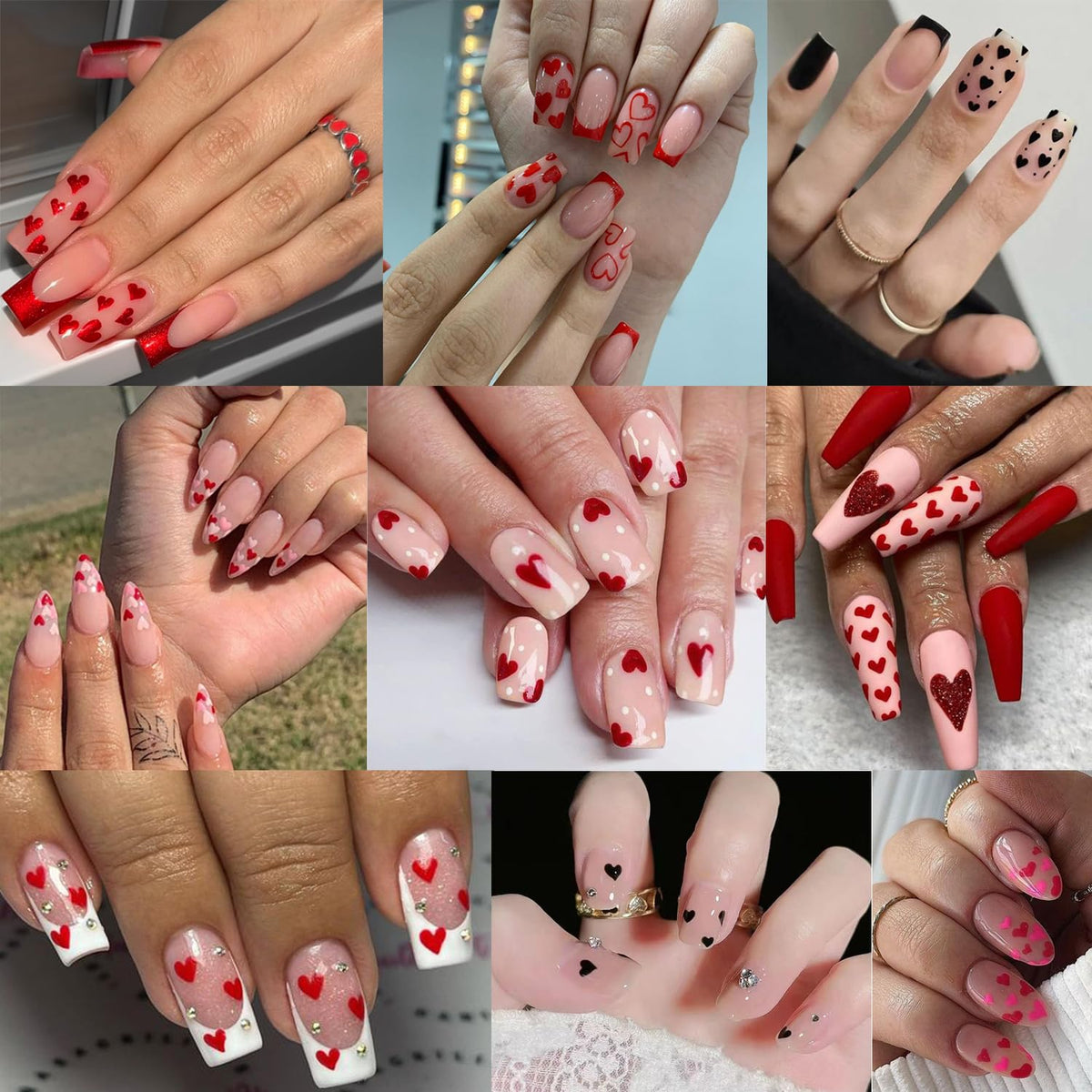 Instructions for applying 3D heart nail art stickers