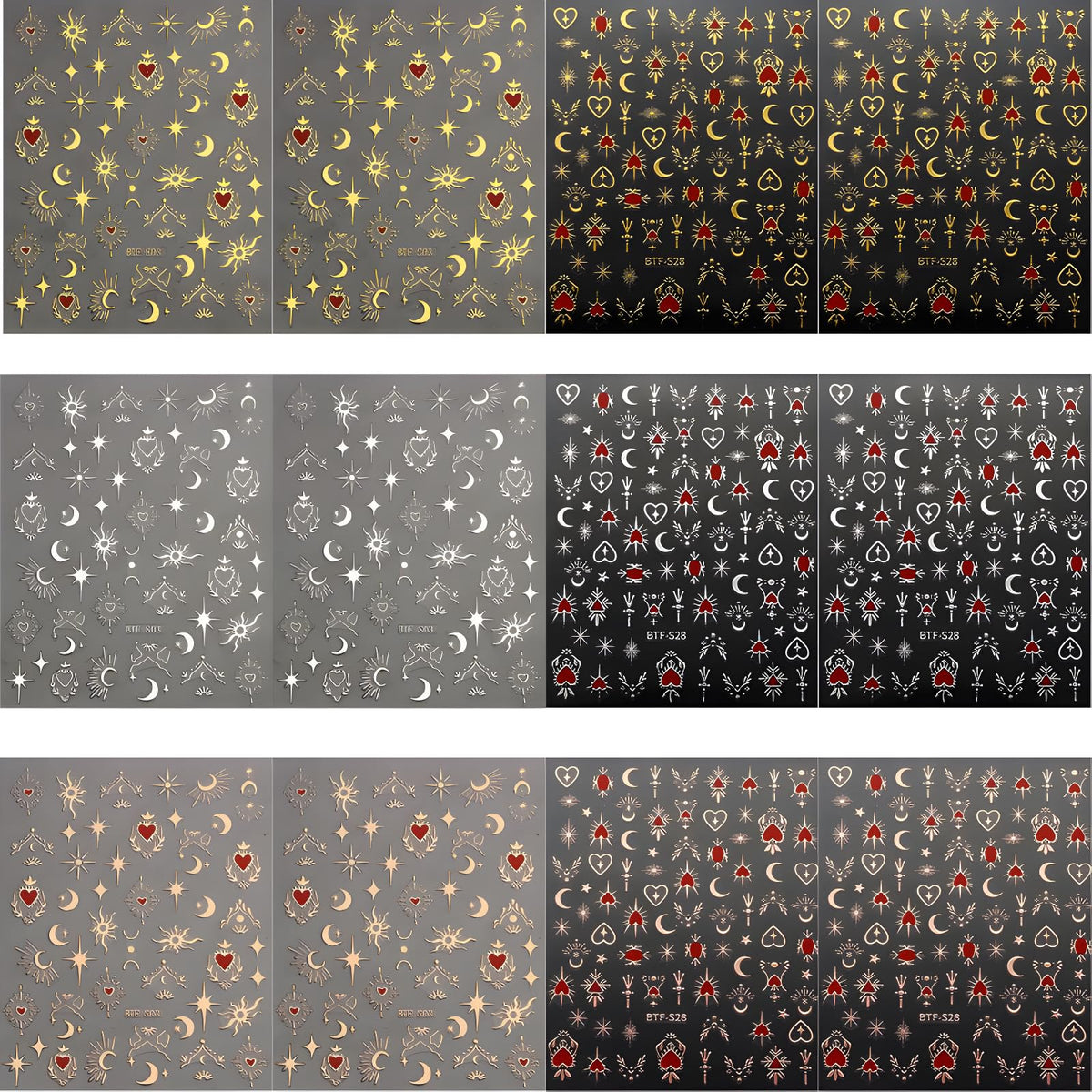 Professional nail art stickers for acrylic and natural nails