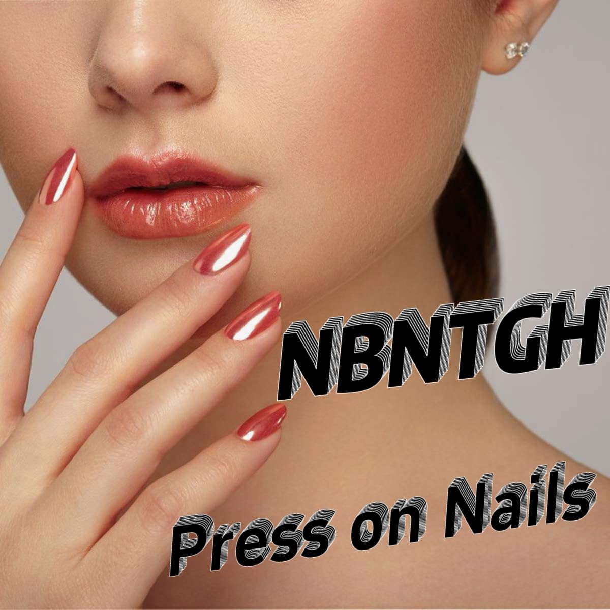 High detail view of 3d effect strawberry and bow nail stickers