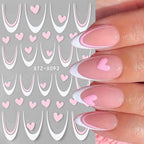 Detailed view of self-adhesive 3D nail art decals pattern