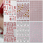 Assorted red and pink Valentine nail stickers for nail decor