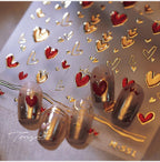 Self-adhesive love heart nail stickers for women