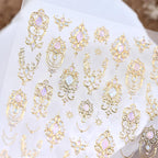 Top view of Hpyfoi gold mace manicure decoration sheet