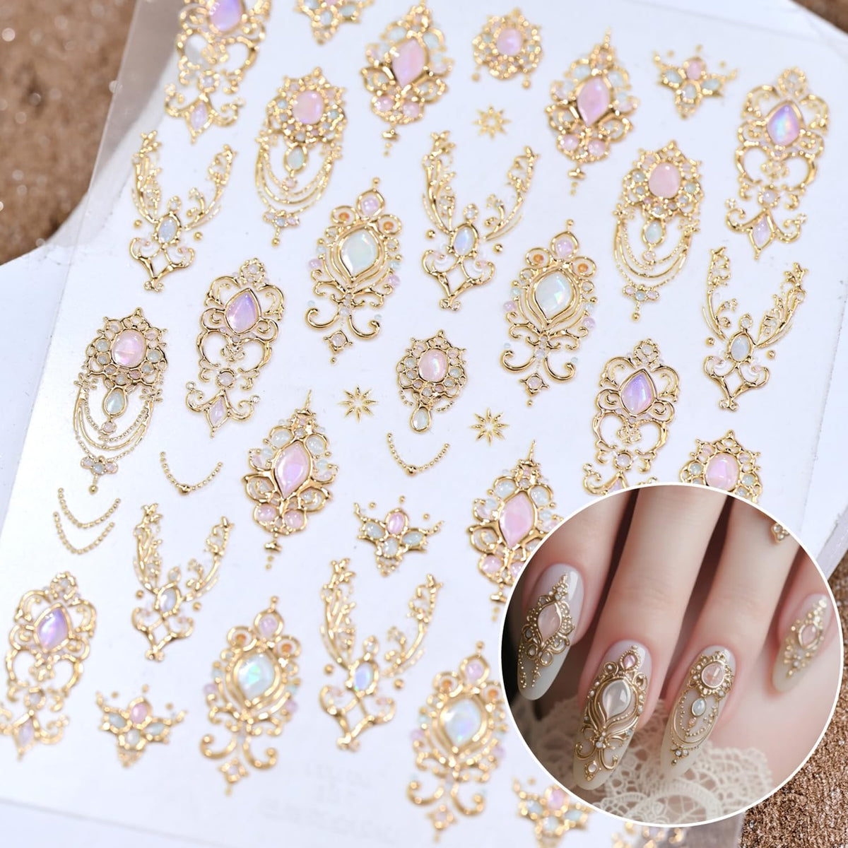 Hpyfoi 5D self-adhesive nail art supplies in original packaging