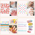 Close up of glossy 3D butterfly and flower nail decals