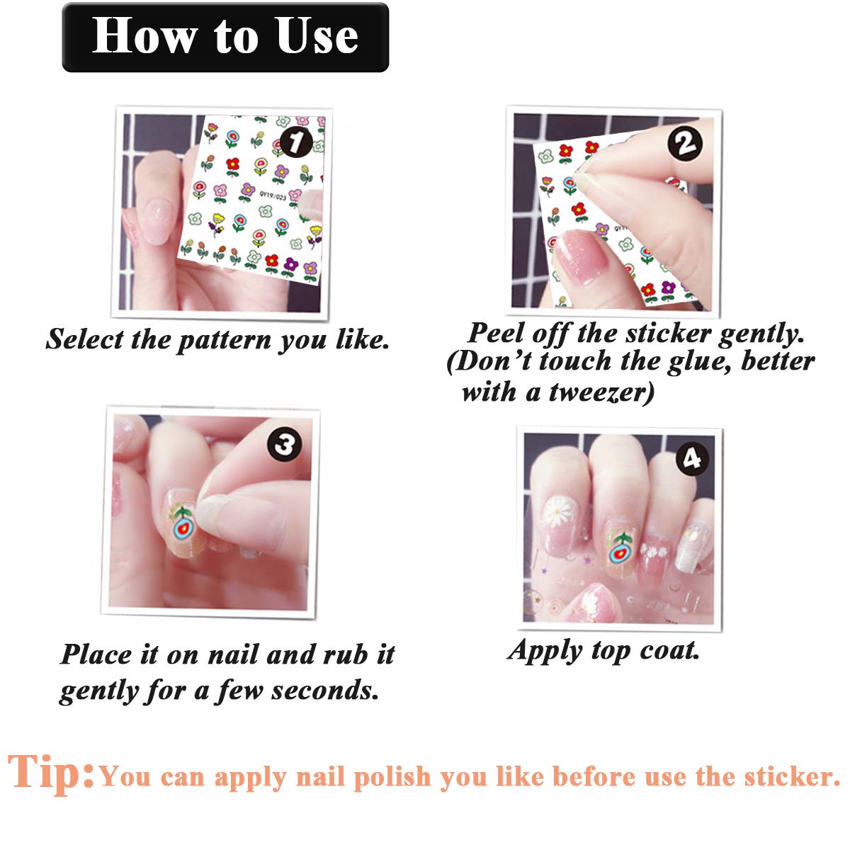 Authentic Ihukeit nail art stickers for professional DIY manicure