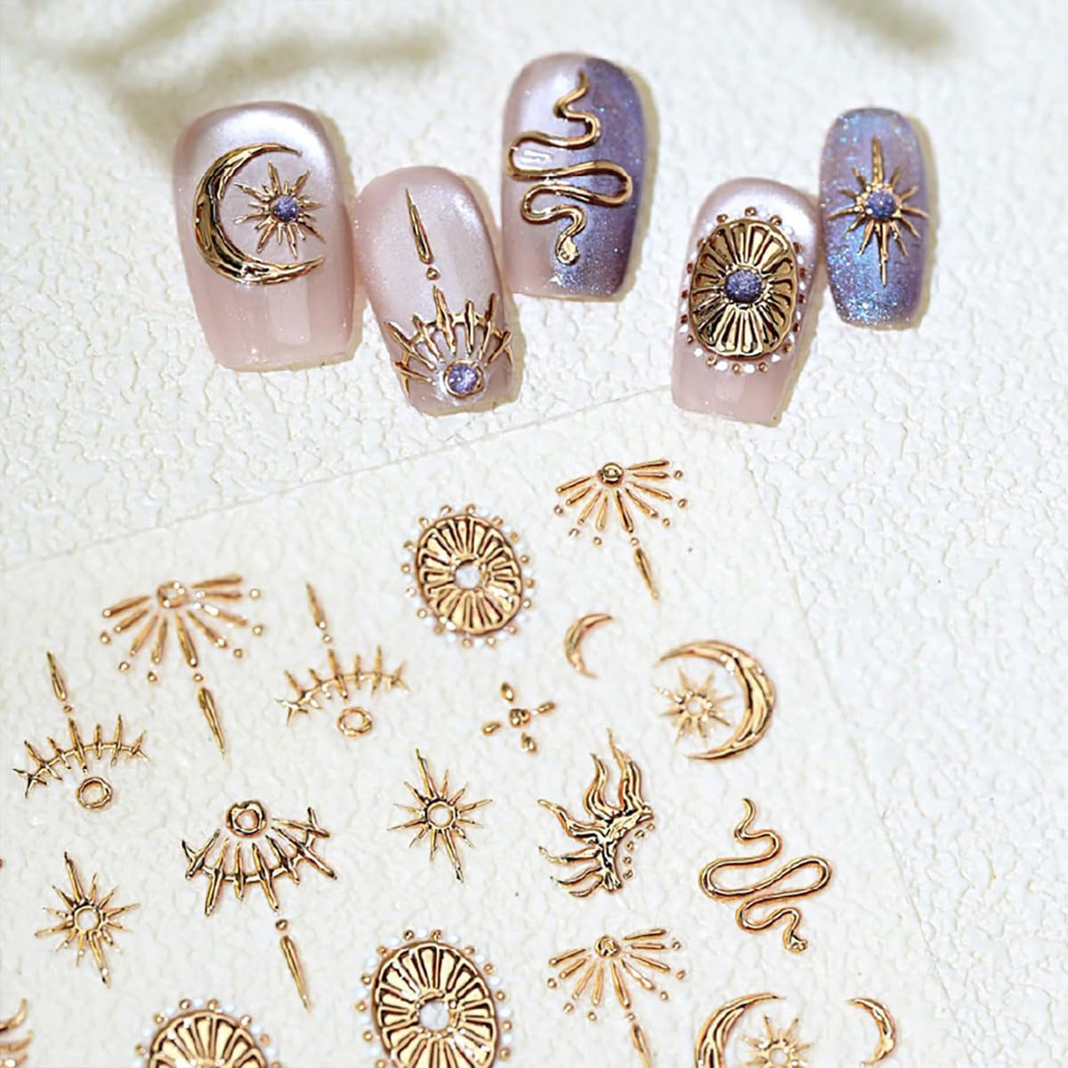 Hand holding Zrethfb self adhesive nail decoration accessories
