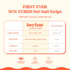 Application process of Heyhae semi-cured gel nail strips on fingernails