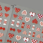 Detailed view of 5D texture on Valentine nail decals