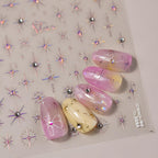 Three sheets of Namrec glitter star nail art stickers