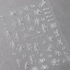 Professional manicure using Jialitfun white floral nail decals