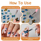 Assorted nail sticker sheets including stars and flames