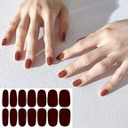 Self-adhesive punk rock gel nail wraps application