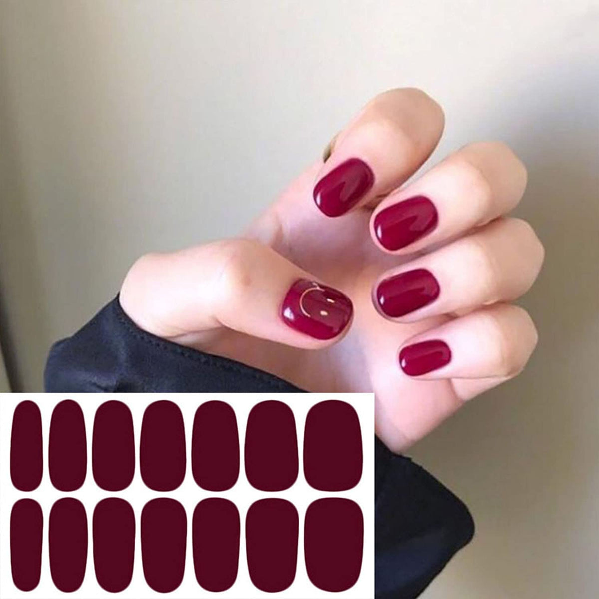 Full coverage Wokoto solid color nail polish stickers