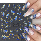 Variety of abstract geometric patterns in nail sticker set