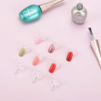 Professional nail technician using swatch sticks for color display
