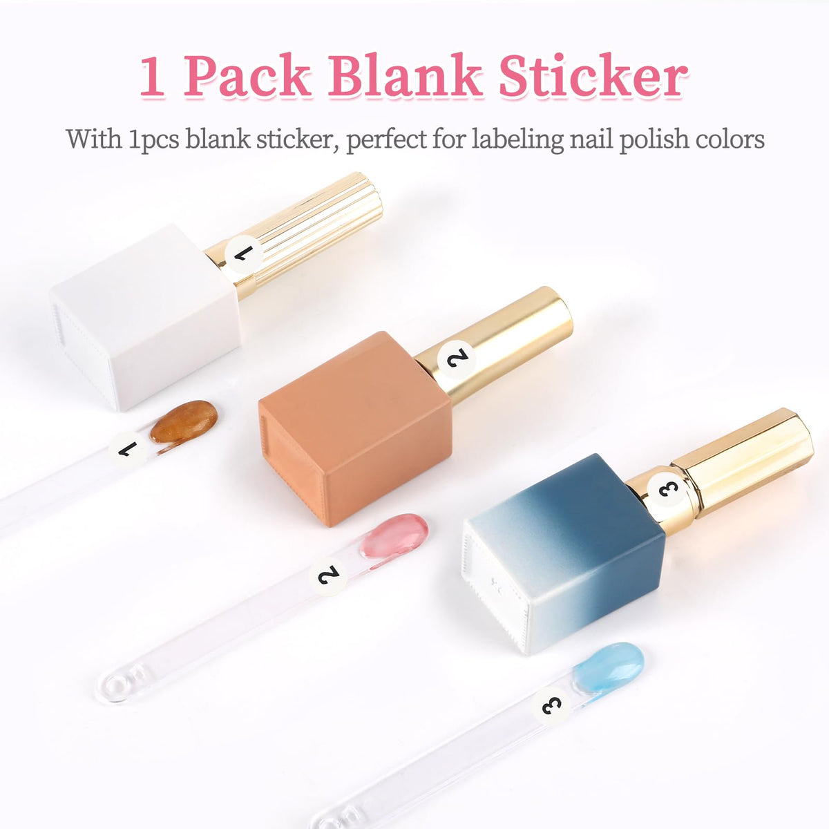 Nail art practice kit with 50 sticks and metal ring