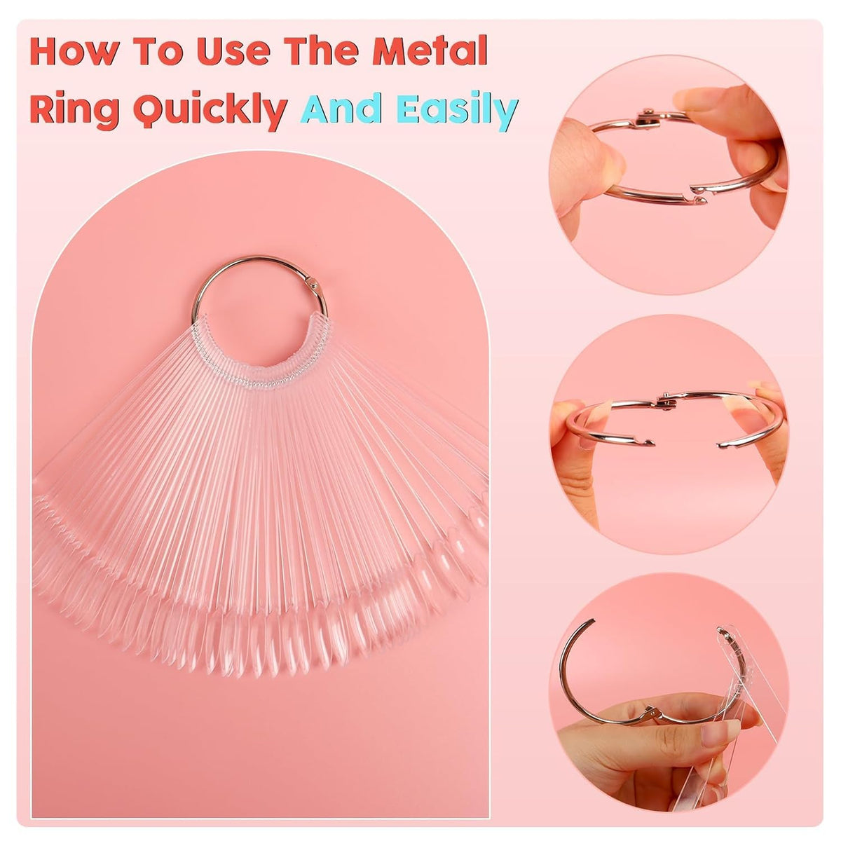 Oval shaped clear nail polish color display tips