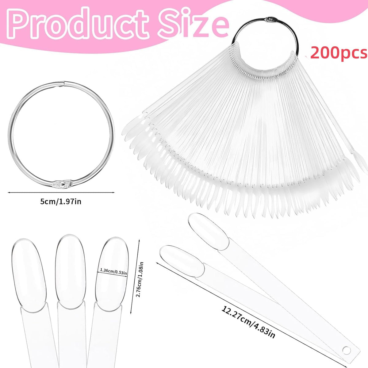 200 count clear nail color display kit
