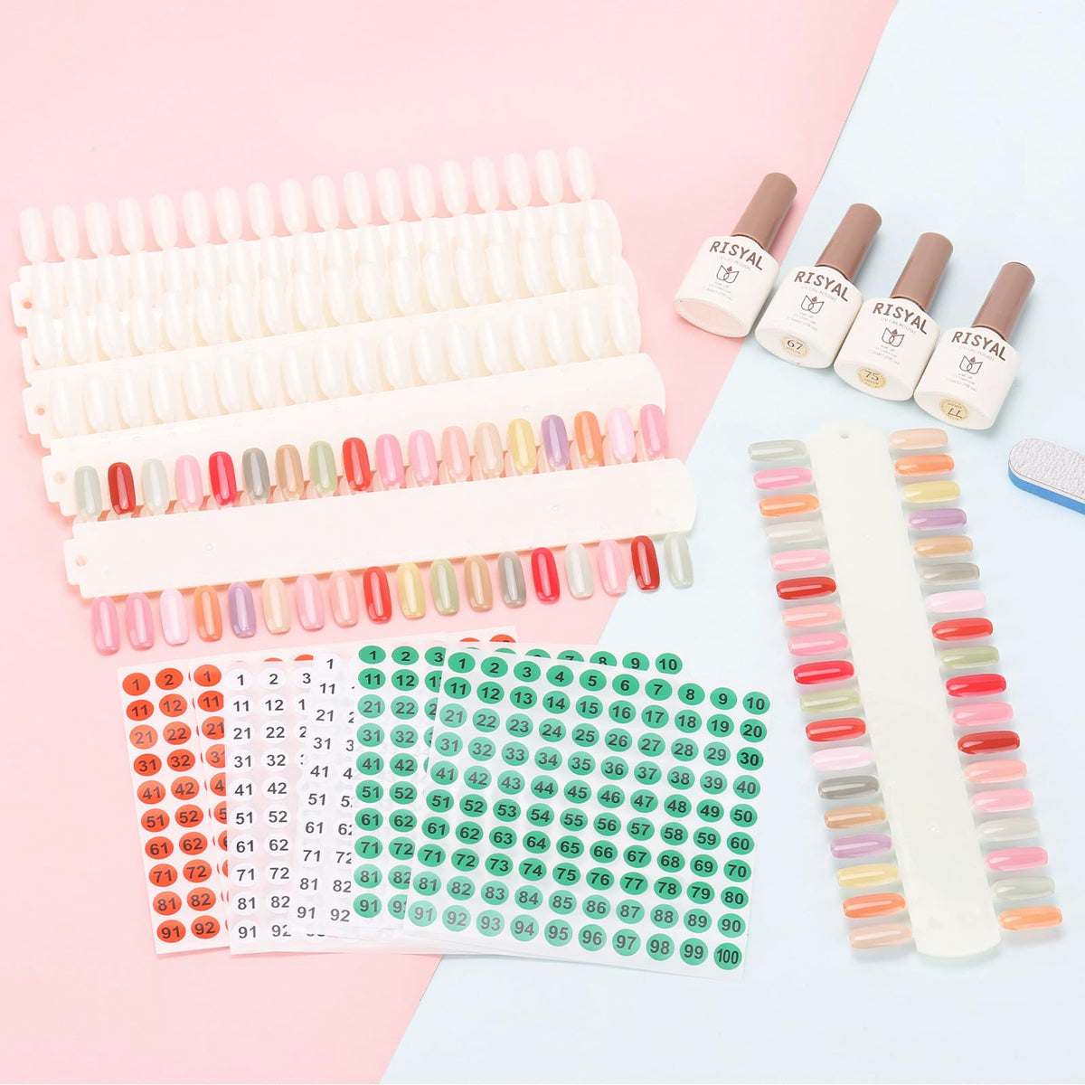 Nail technician using Tbestmax swatch set for color organization