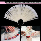 Nail swatch sticks with metal ring organizer