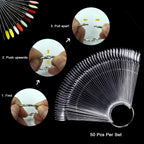 Allstarry brand nail swatch sticks in fan display format