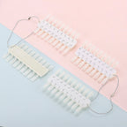 Clear plastic nail polish display tips on metal chain